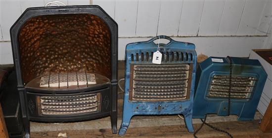 3 heaters, gramophone & bellows